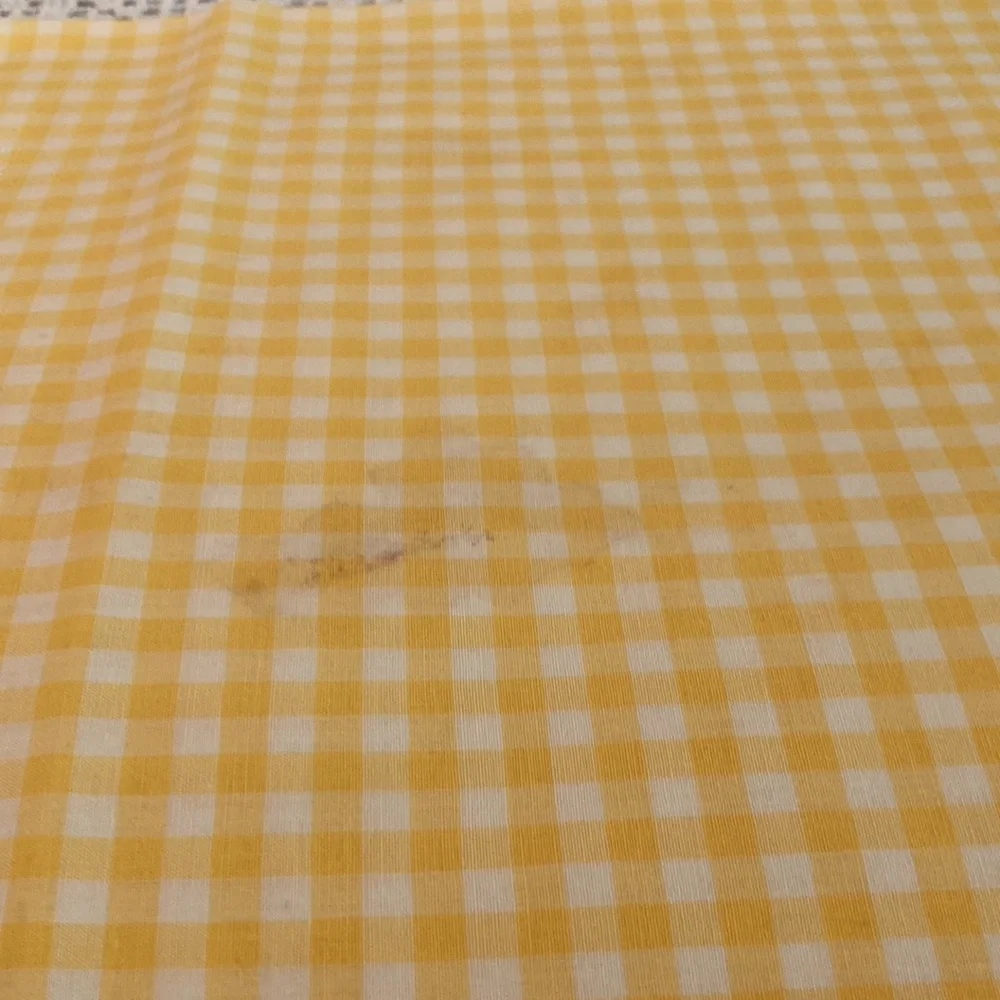 Vintage Hand Made Gingham Check TableCover.Hand Embroidery Cross Stitch. 34X34